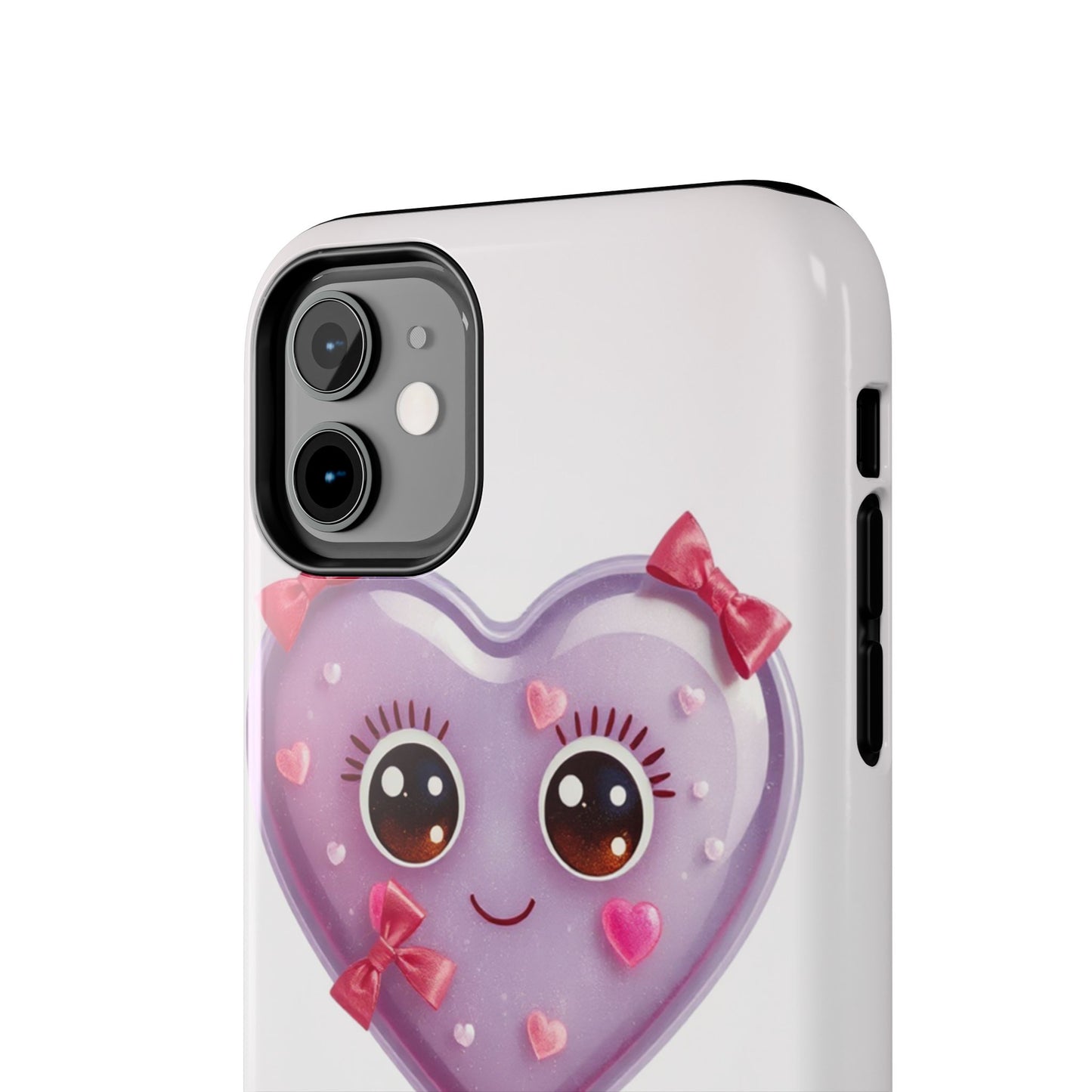 Cute Heart Lollipop Tough Phone Case - Adorable Protection for Candy Lovers