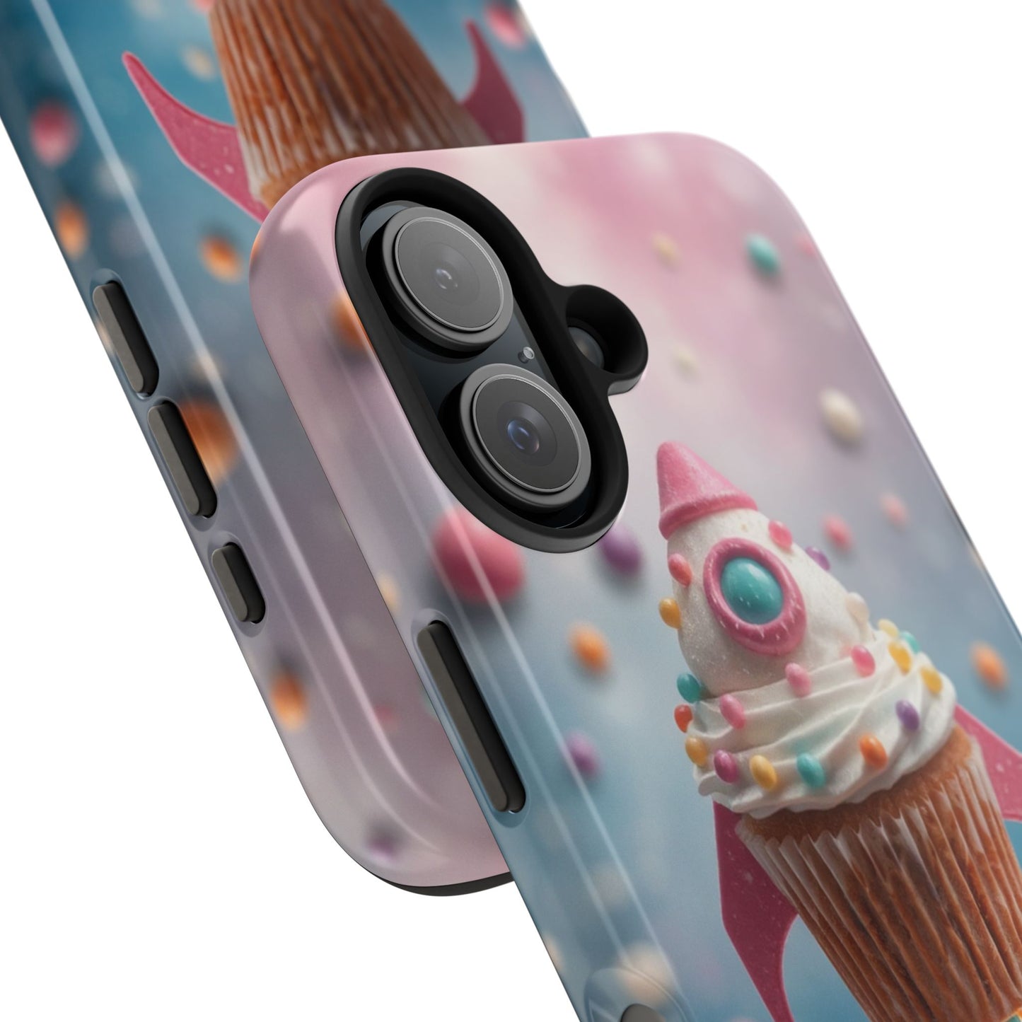 Whimsical Rocket Cupcake Phone Case - Fun Protective Case for Kids and Teens