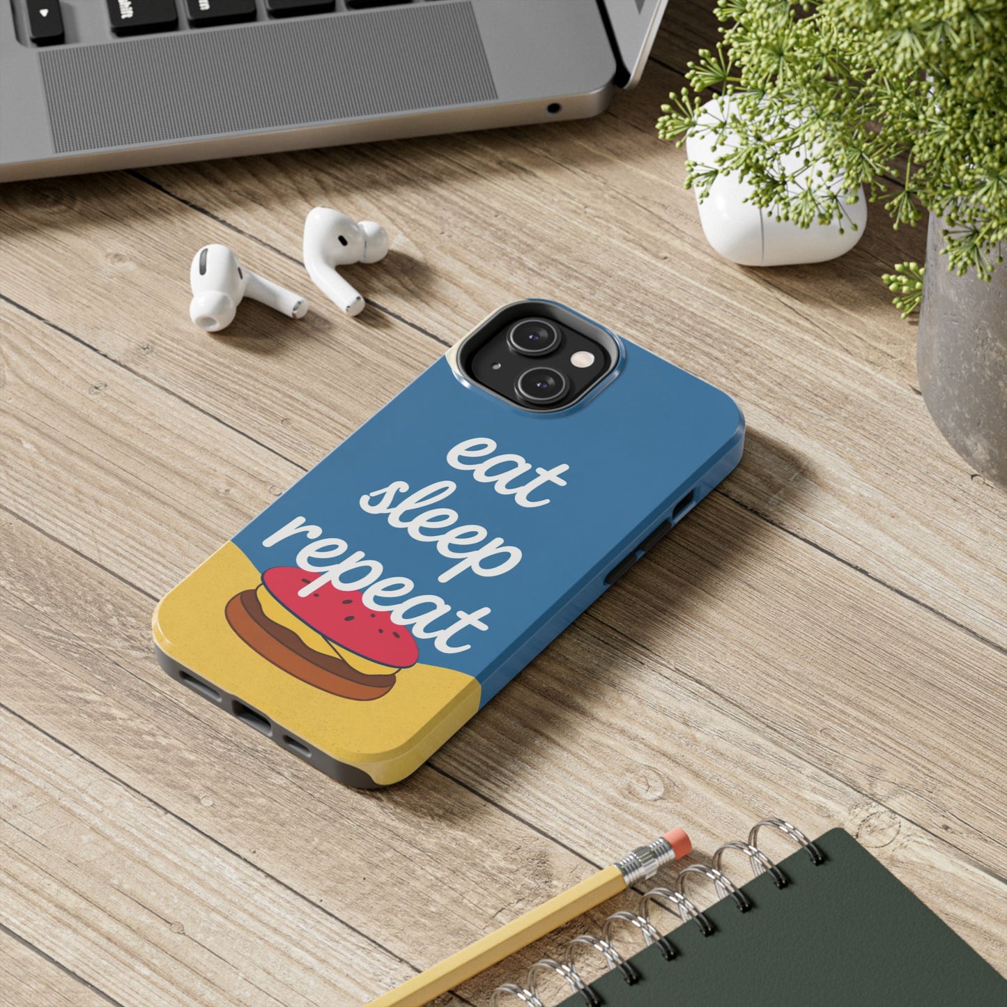 Eat, Sleep, Repeat Phone Case – Fun & Durable Tough Phone Cases for Food Lovers