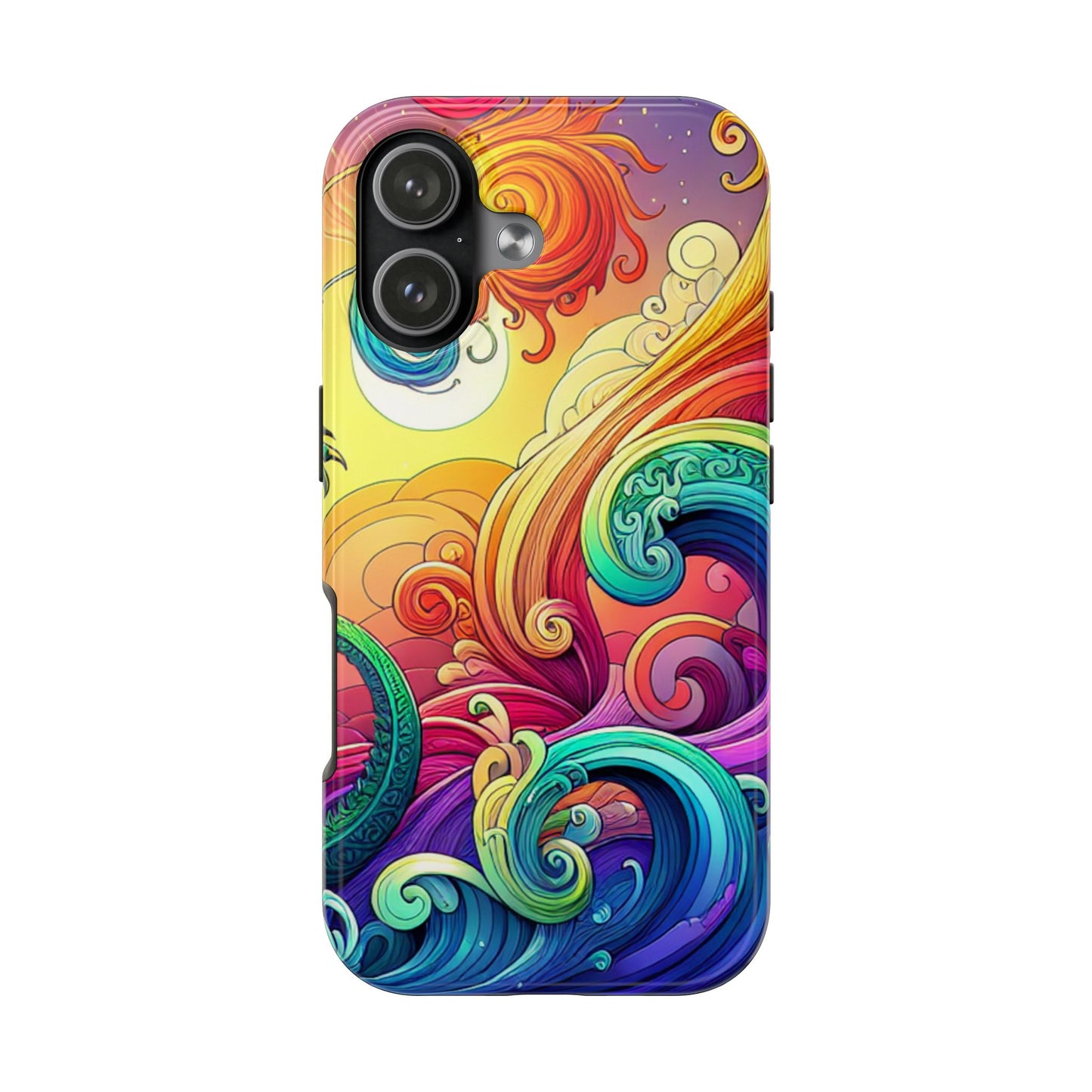 Fantasy Ocean Waves Tough Phone Case - Colorful Protective Cover - for iPhone