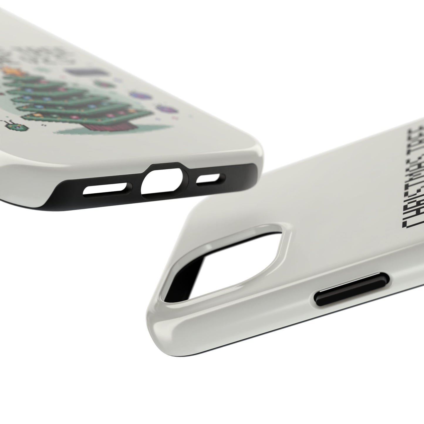 Christmas Tree Upgrade Tough iPhone Case - Pixel Art Design