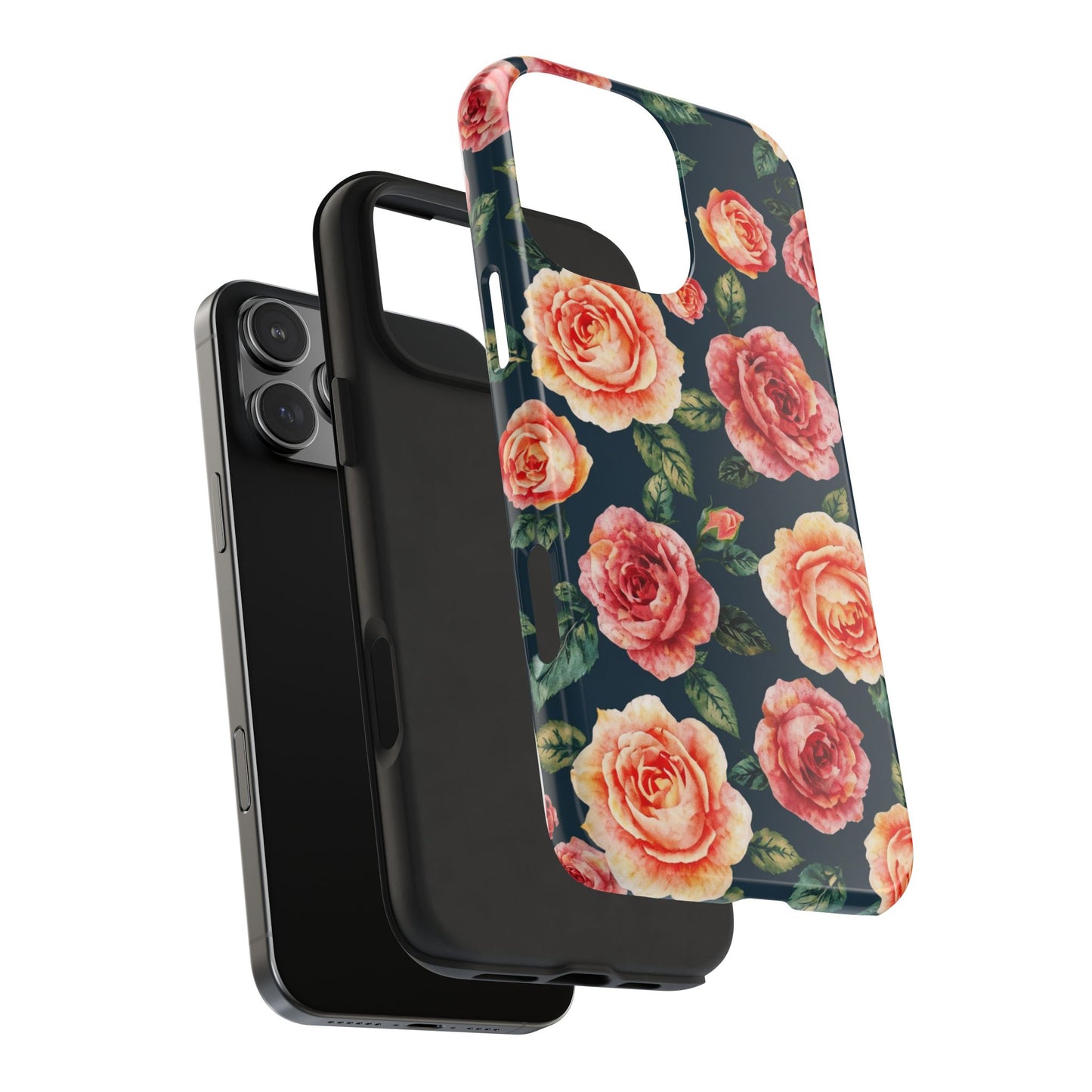 Floral Tough Phone Cases - Durable & Stylish New Age Rose Design - for iPhone