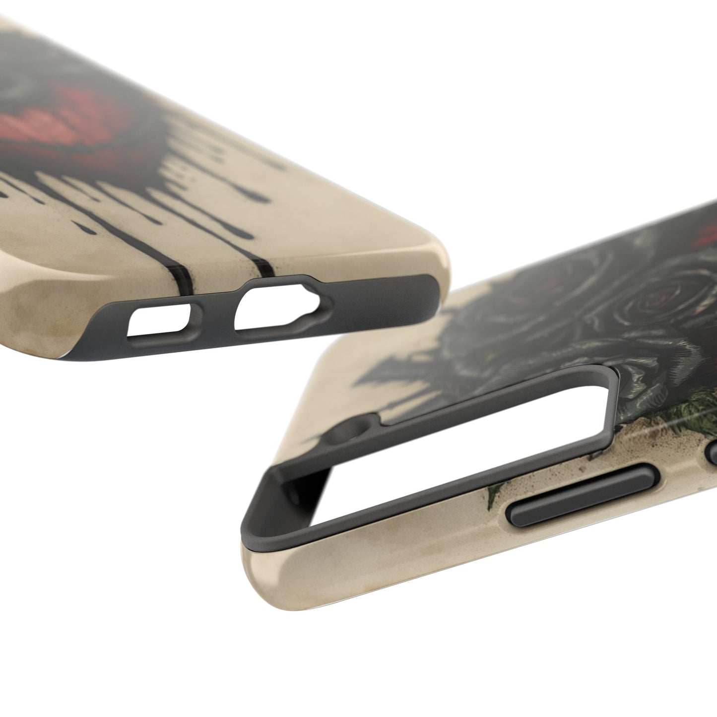 Gothic Heart Phone Case with Roses - Tough & Durable Design