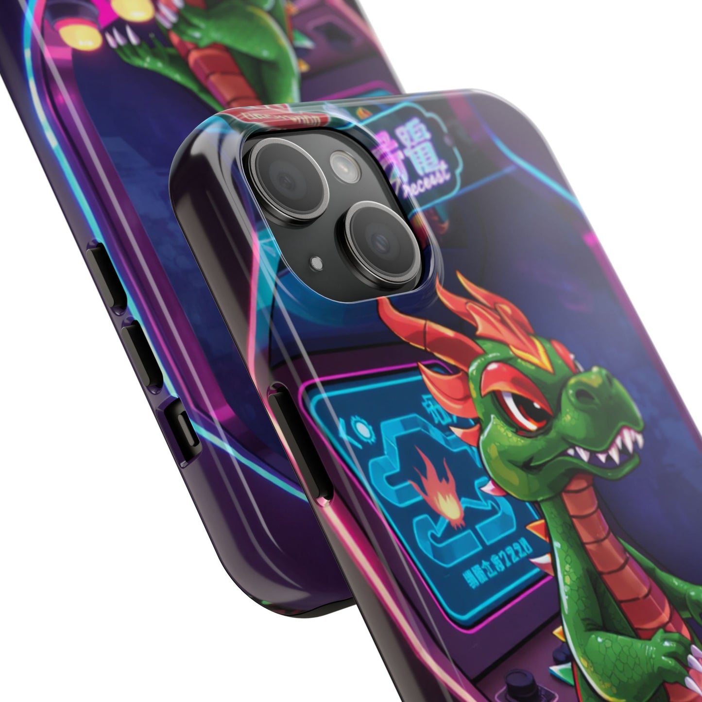 Retro Gamer Tough Phone Case with Dragon Design