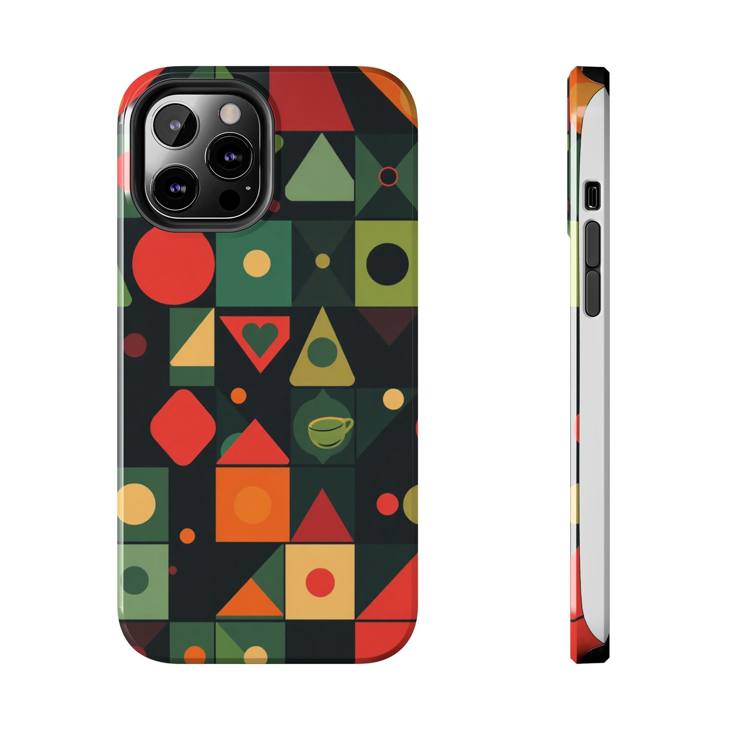 Vibrant Geometric Tough Phone Cases – Stylish Protection for Trendsetters - for iPhone
