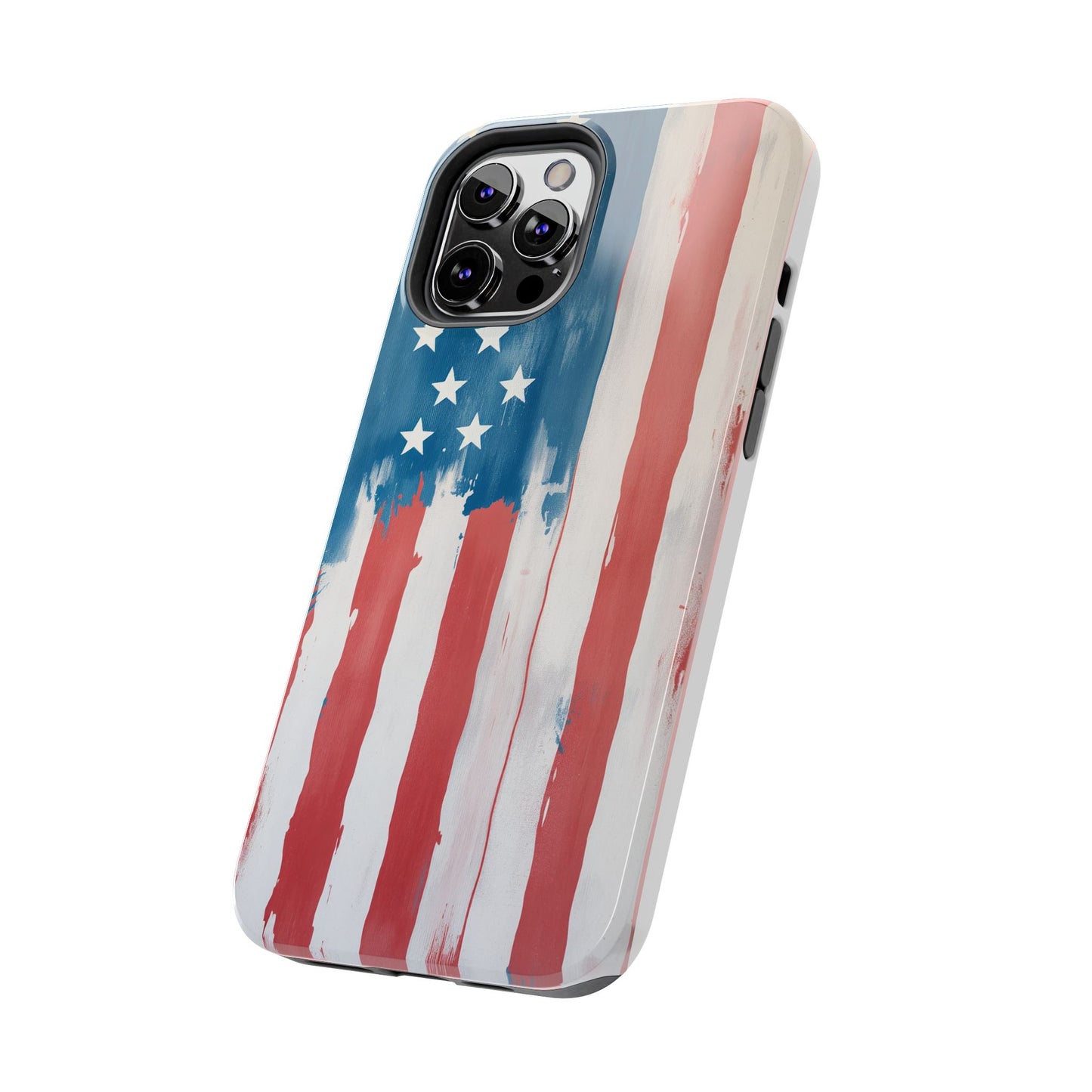 Patriotic Tough Phone Cases - Abstract USA Flag Design for Durable Protection - for iPhone