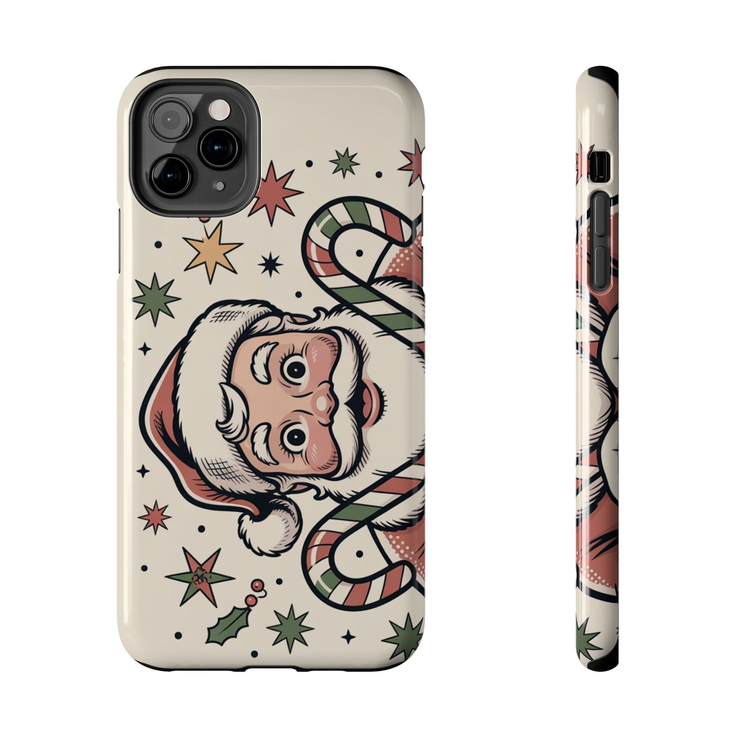 Retro Santa Tough Phone Case - Festive Holiday Design