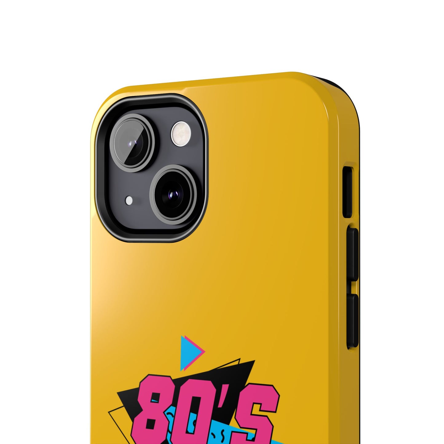 80's Made Me Tough Phone Case - Retro Yellow Silicone Cover - for iPhone