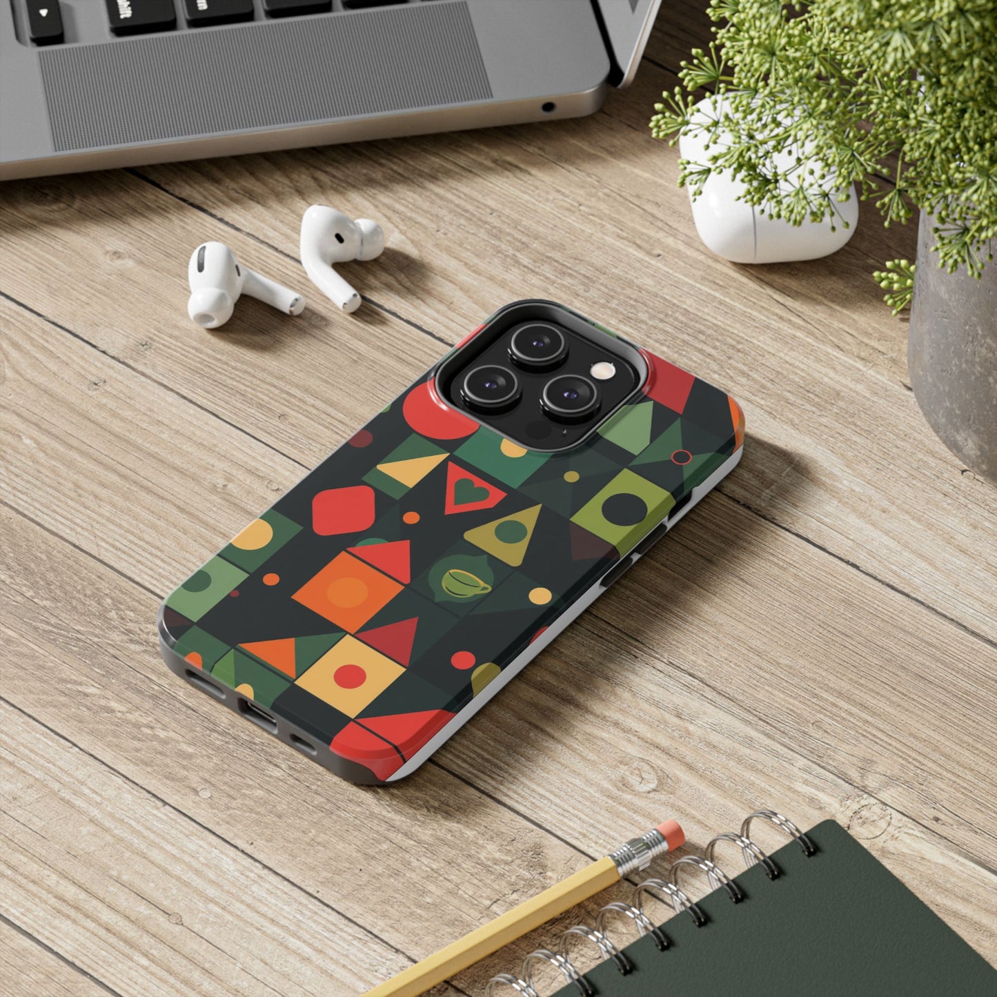 Vibrant Geometric Tough Phone Cases – Stylish Protection for Trendsetters - for iPhone
