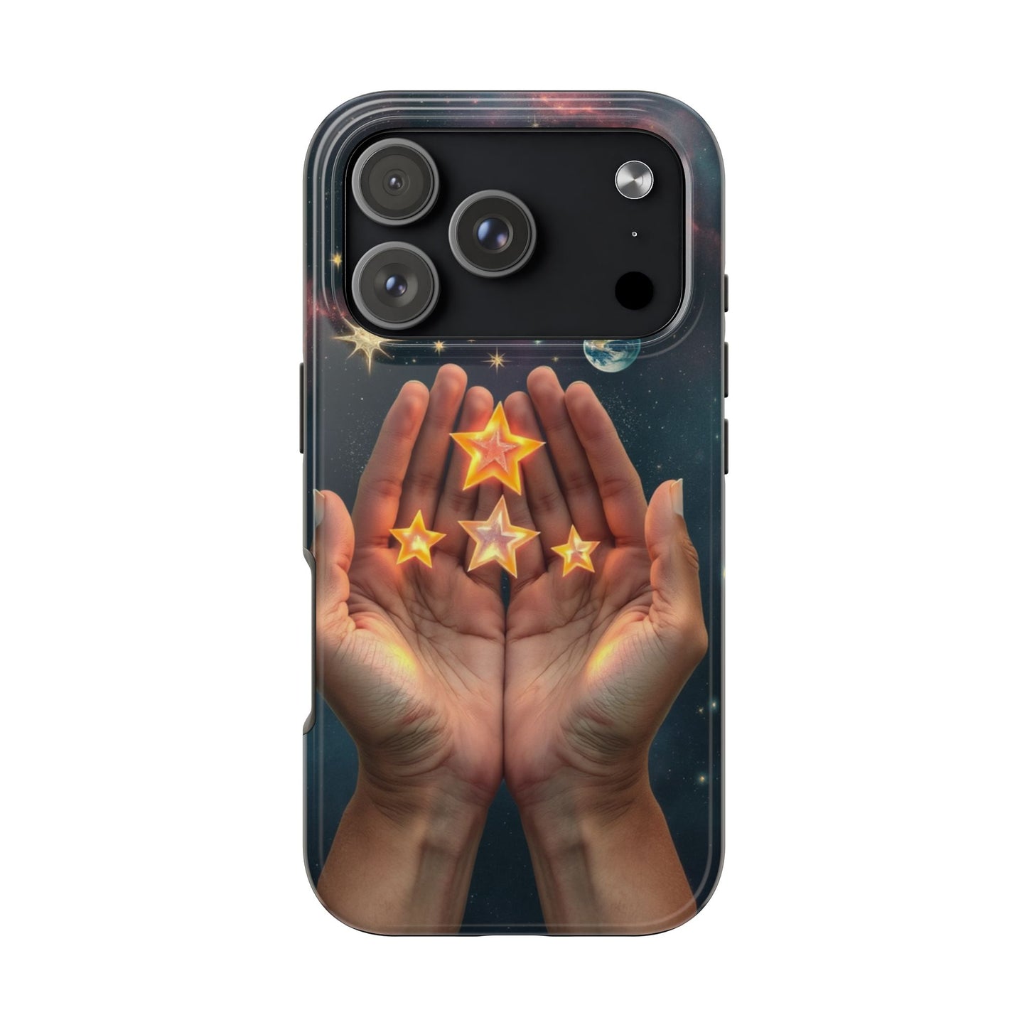 Galaxy Hands Tough Phone Case - Celestial Design for Star Lovers