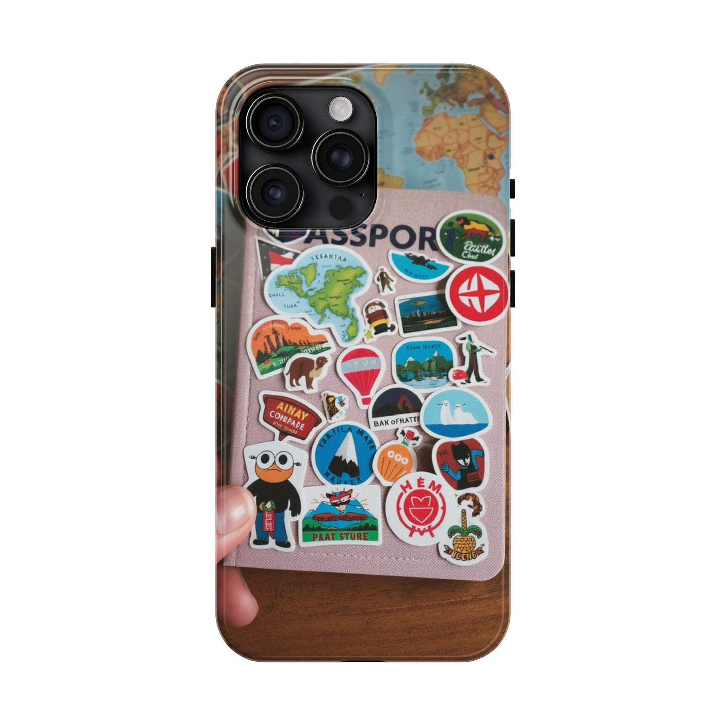 Adventure Stickers Phone Case - Tough Protection for Travel Lovers