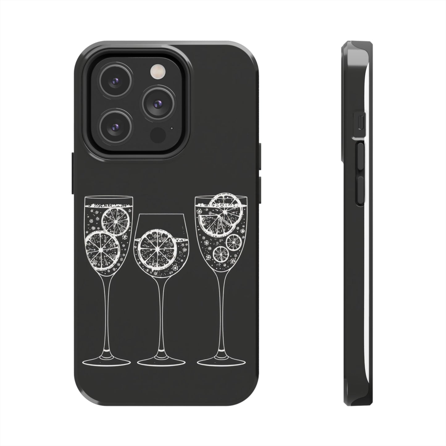 Stylish Tough Phone Cases with Citrus Glass Design, Protective Cases for Parties, Summer Events, and Everyday Use