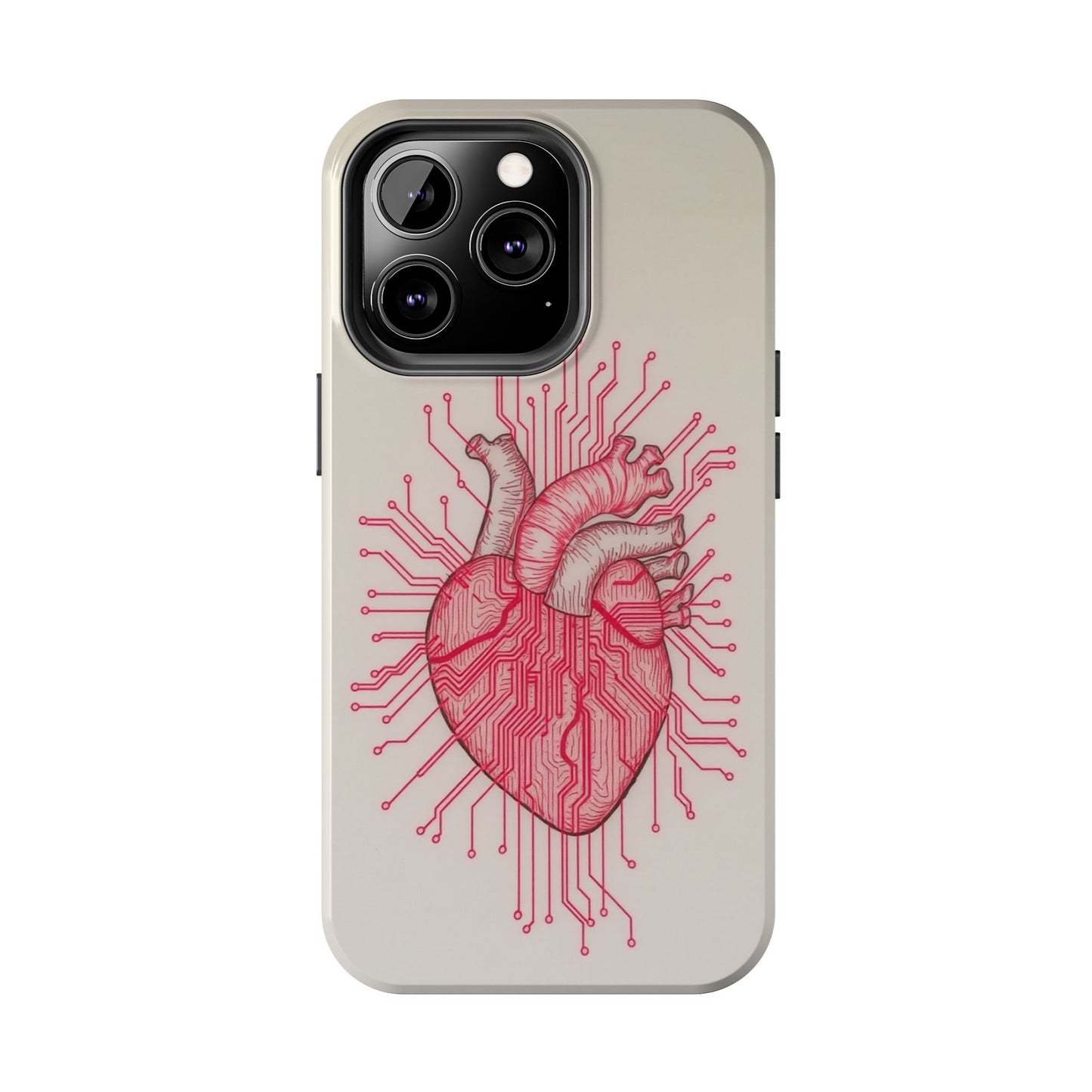 Heart Circuit Tough Phone Case – Unique Tech-Inspired Design for Tech Lovers