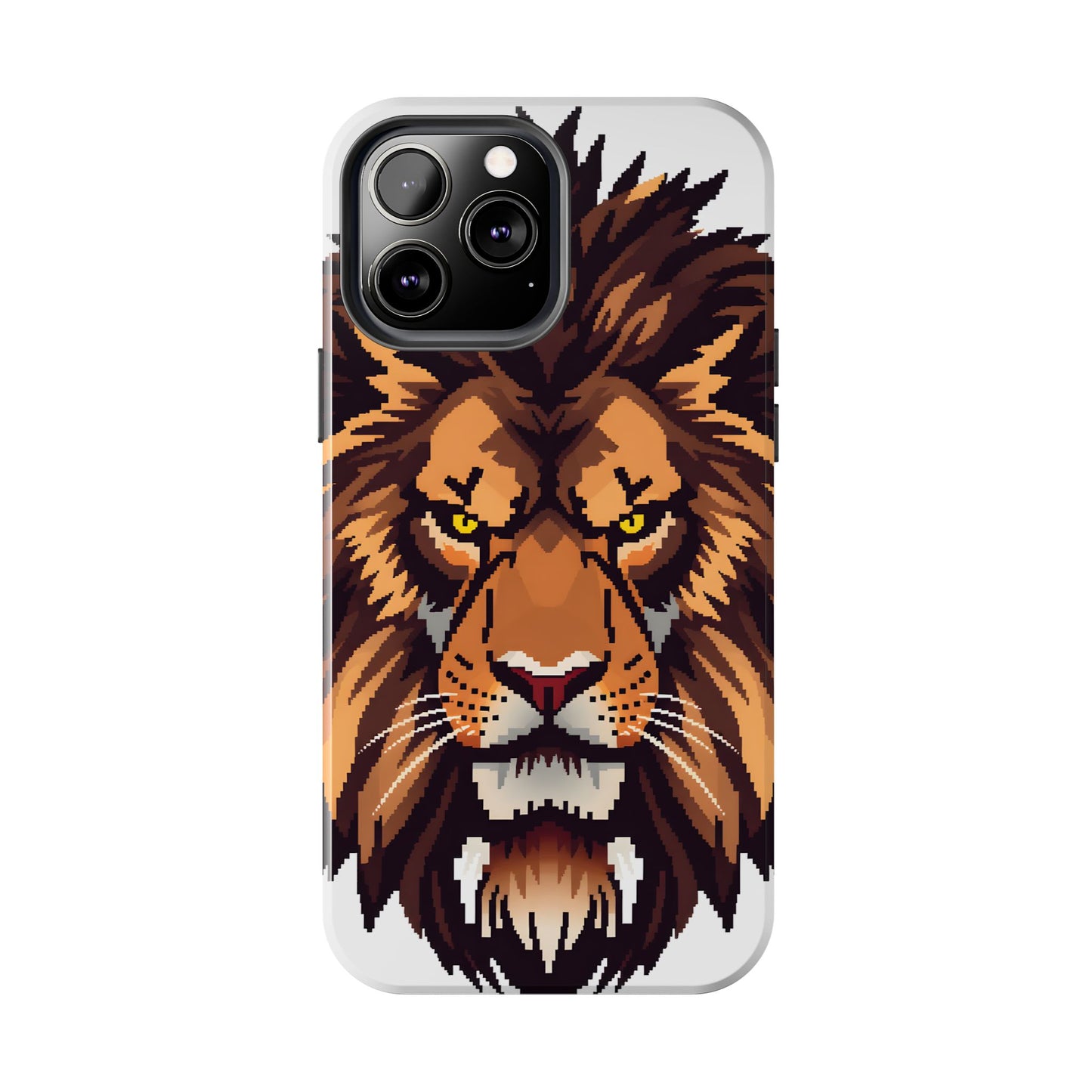 Fierce Pixelated Lion Tough Phone Case - Durable Design for Animal Lovers - for iPhone