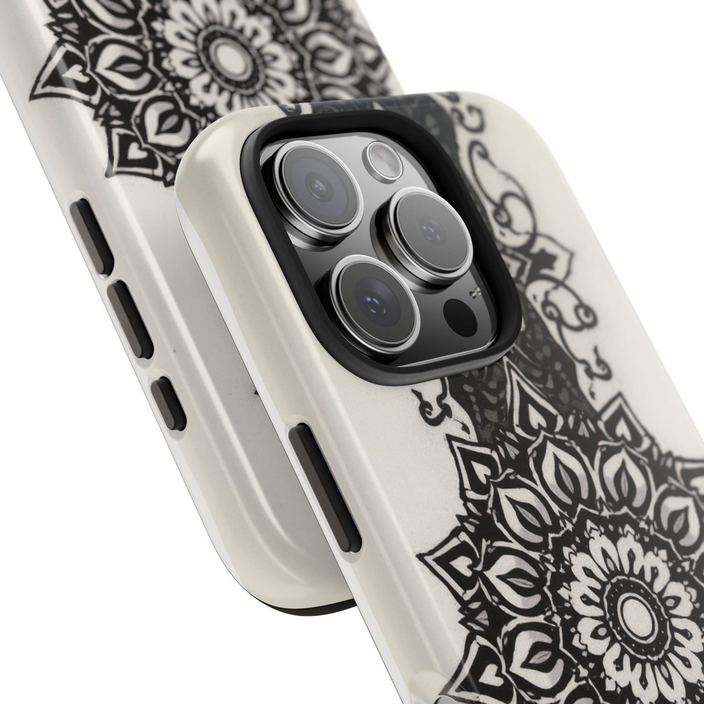 Stylish Tough Phone Cases with Dark Mandala Design - Durable and Unique Protection - for iPhone