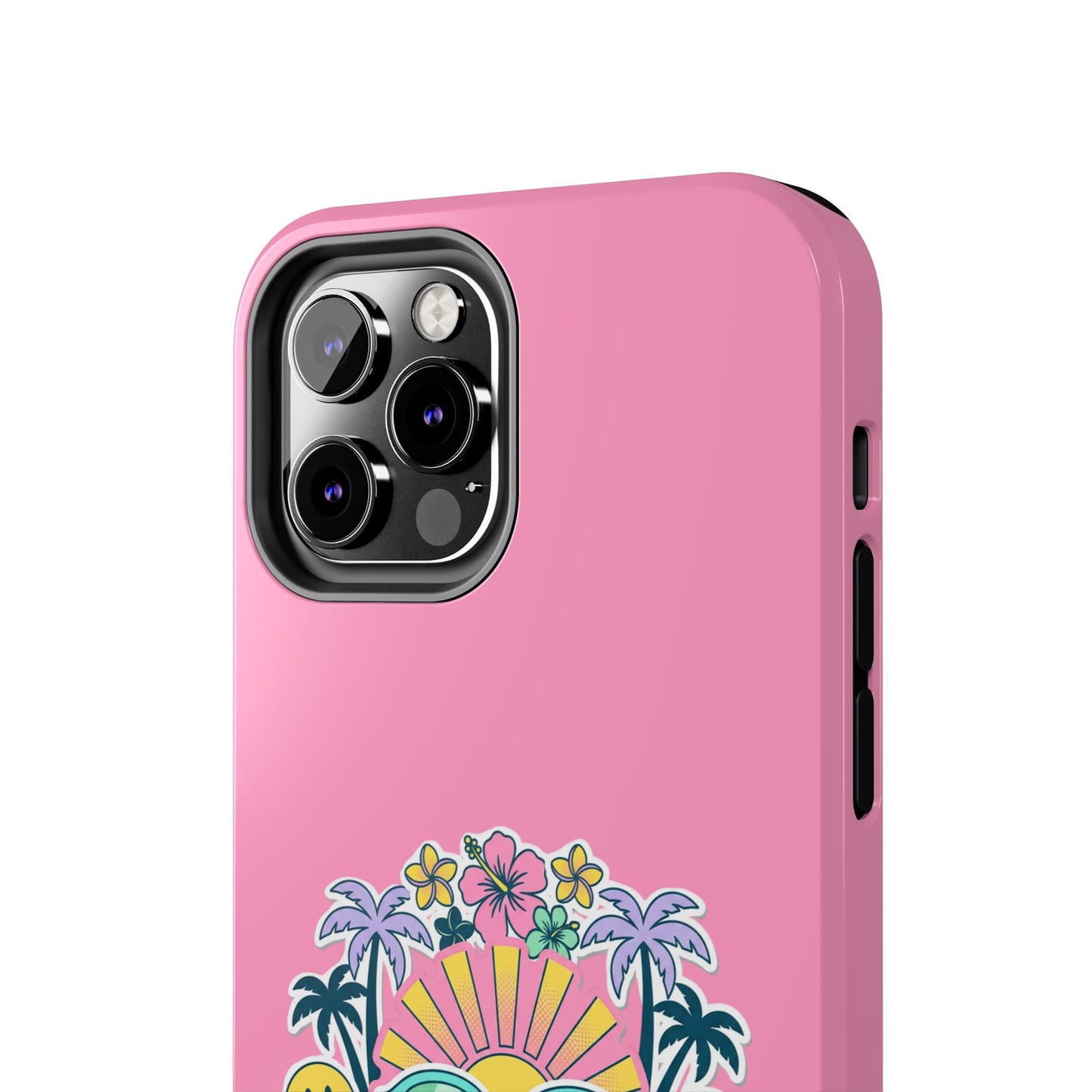 Retro Summer Phone Case — Y2K Palm Trees, Roller Skates & Smiley Collage