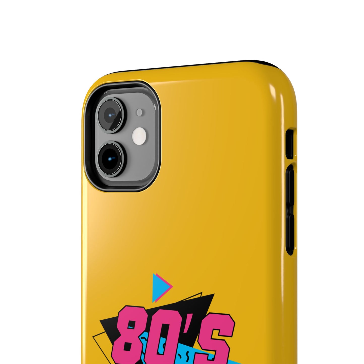 80's Made Me Tough Phone Case - Retro Yellow Silicone Cover - for iPhone