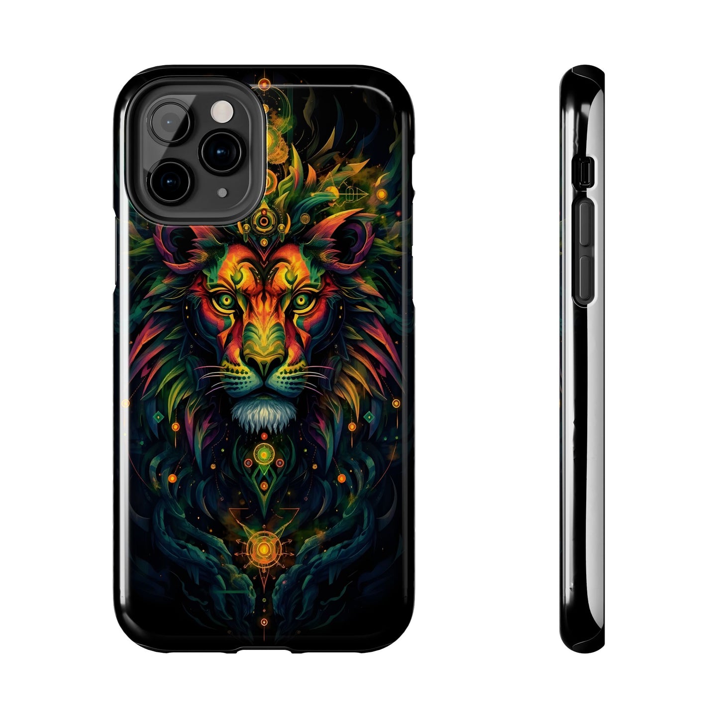 Vibrant Mystical Lion Art Tough Phone Case - Bold Protector for Animal Lovers - for iPhone