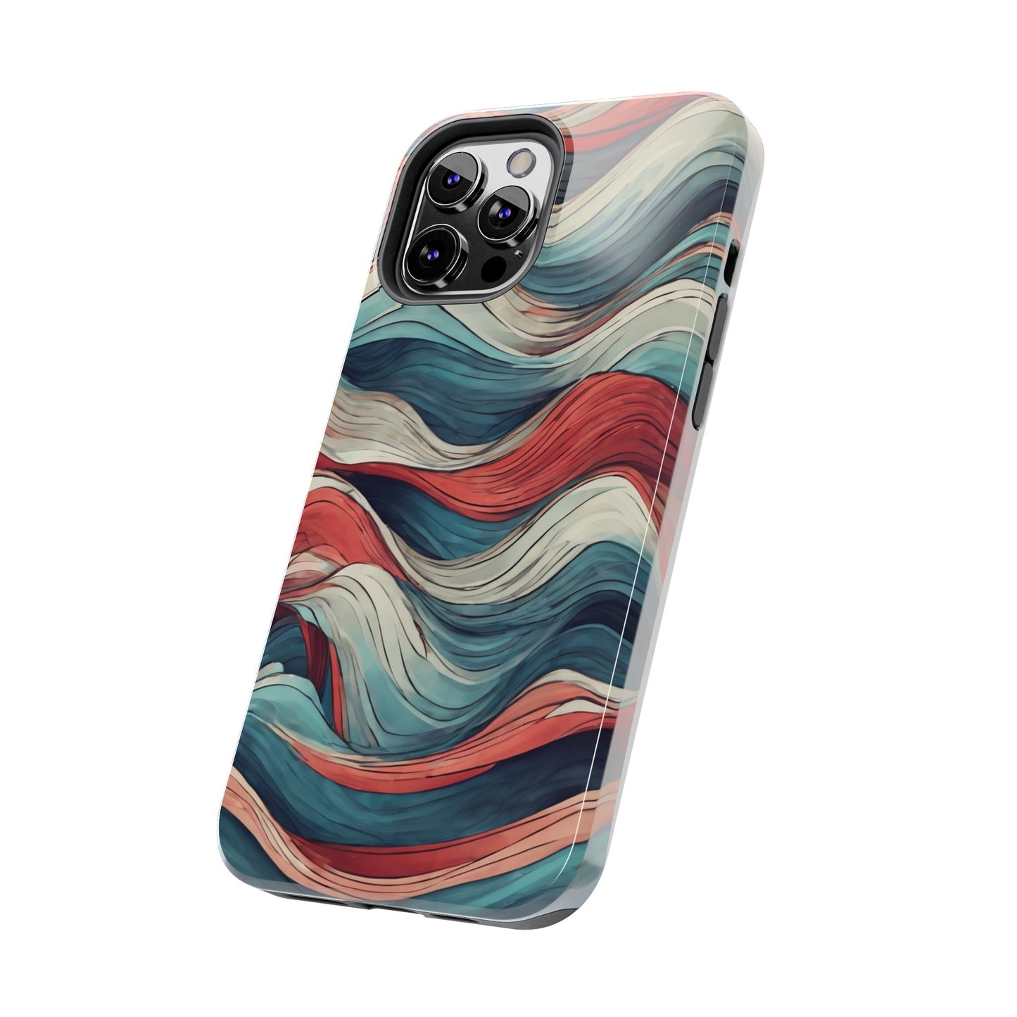 Abstract Waves Tough Phone Case - Stylish & Durable Phone Protection - for iPhone
