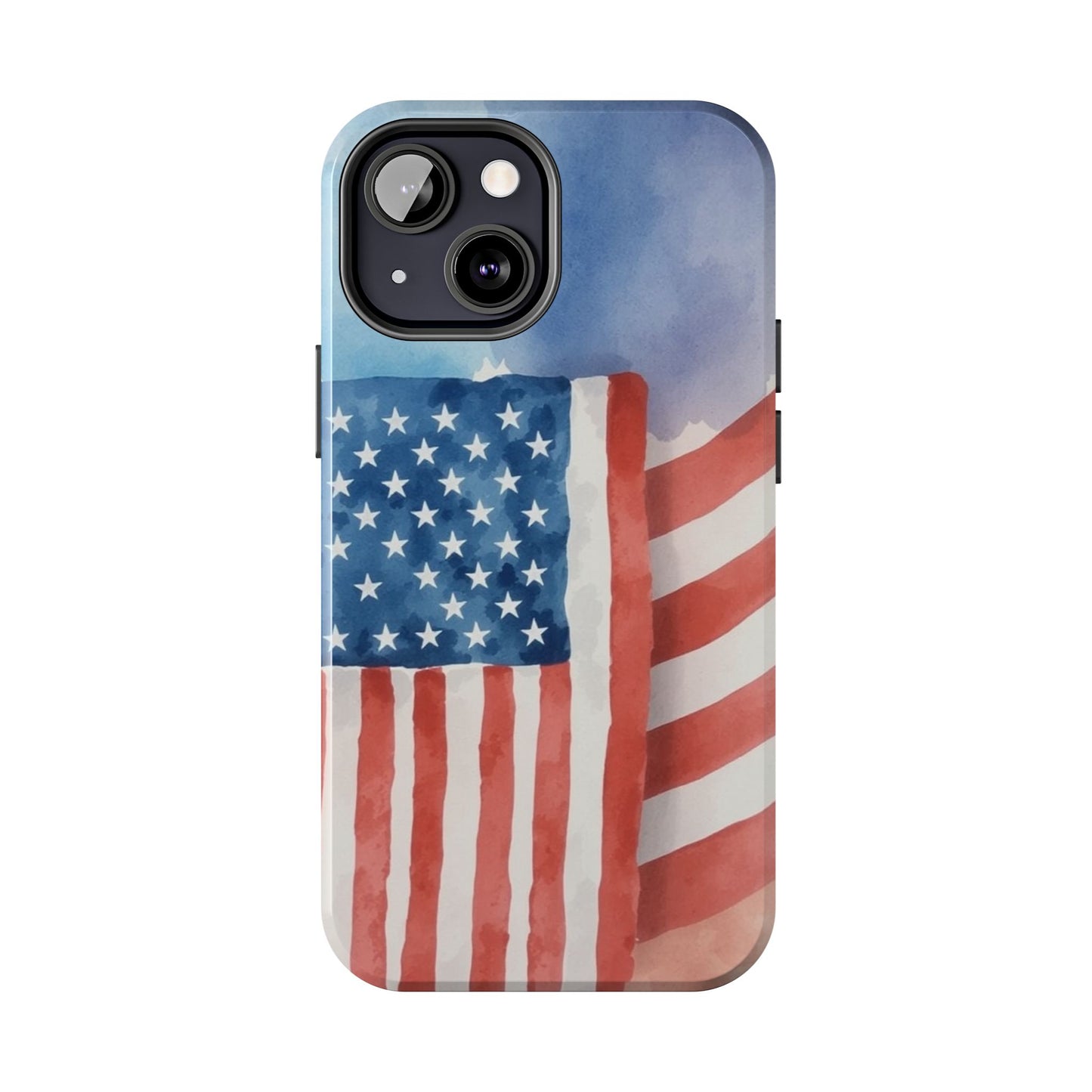 Abstract Watercolor American Flag Design - Tough Phone Case - for iPhone