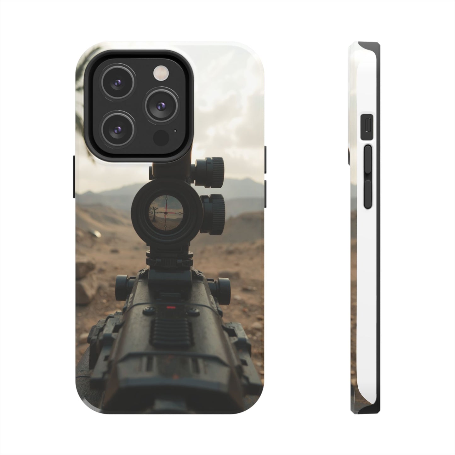 Tough Phone Case with Sniper Scope Design - Durable & Stylish Protection for Outdoors Enthusiasts