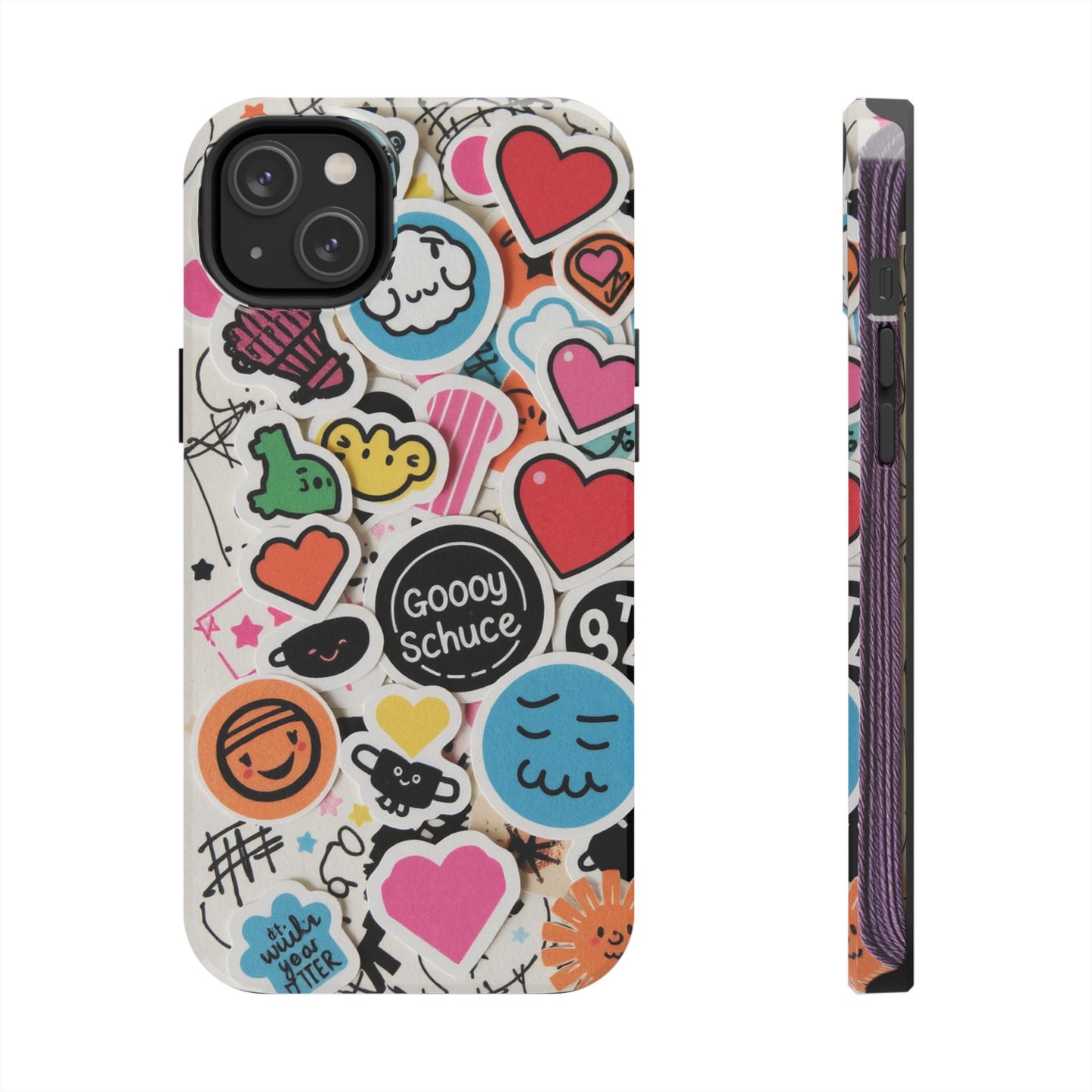 Colorful Stickers Phone Case - Fun & Trendy Tough Phone Cases