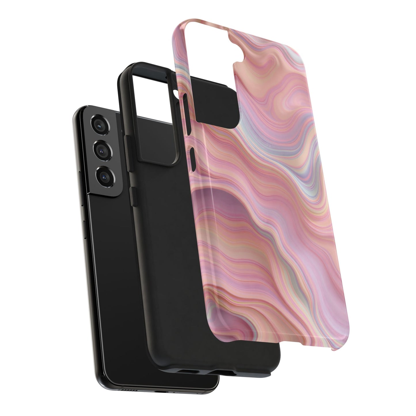 Stylish Tough Phone Cases - Abstract Pink Marble Design