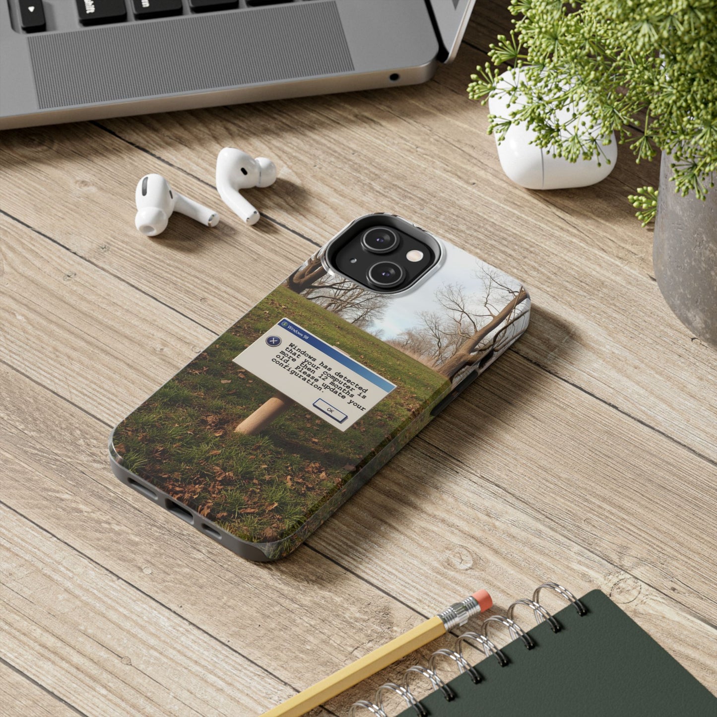 Durable Phone Case with Windows 98 Error Message Design - Perfect Gift for Tech Lovers