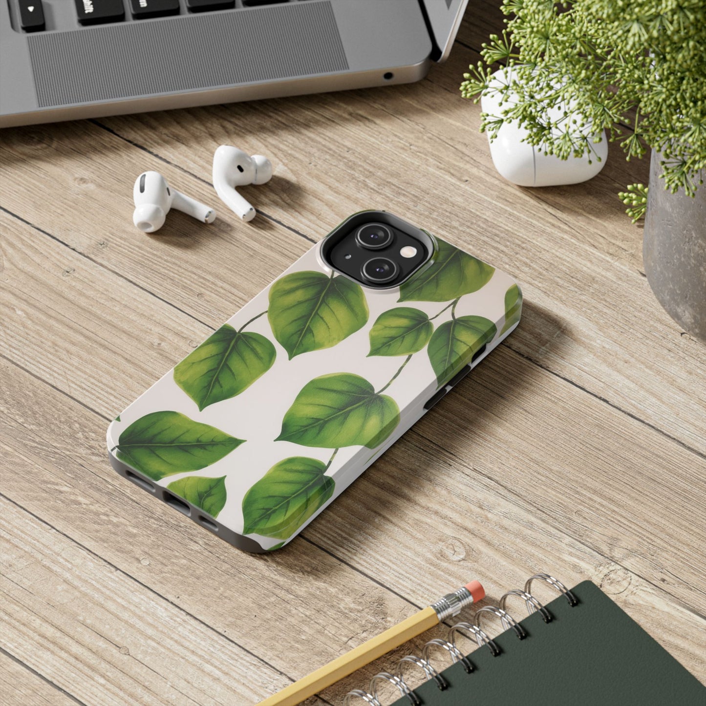 Tough Phone Cases with Green Leaf Design | Eco-Friendly Protection for Nature Lovers