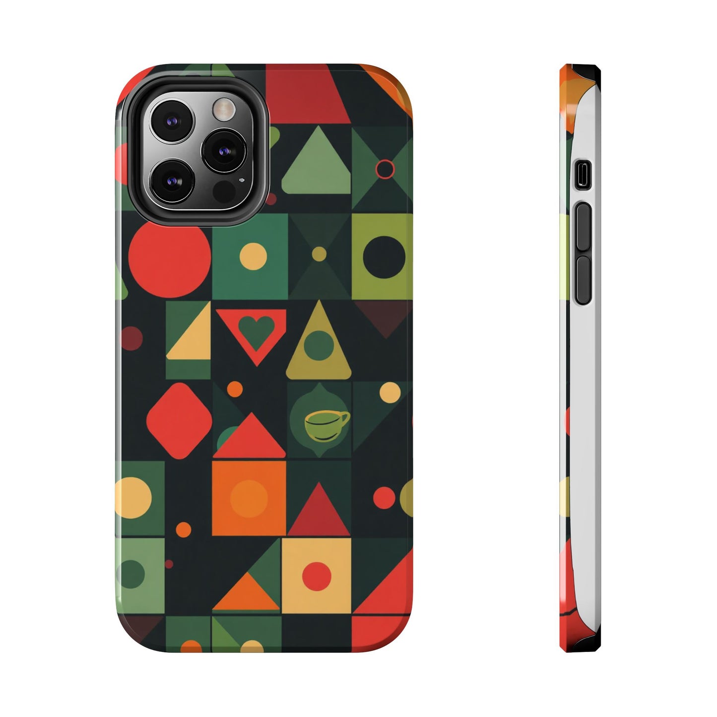 Vibrant Geometric Tough Phone Cases – Stylish Protection for Trendsetters - for iPhone