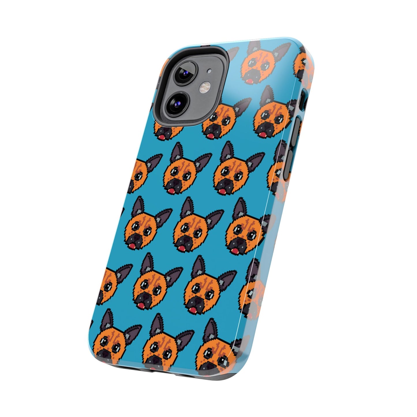 Cute Orange Dog Pixel Art Pattern Tough Phone Case - Fun & Durable Protection - for iPhone