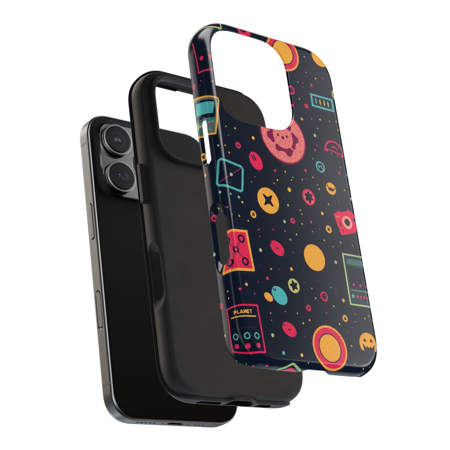 Colorful Space-Themed Tough Phone Case - Fun & Durable Protection for All Ages - for iPhone