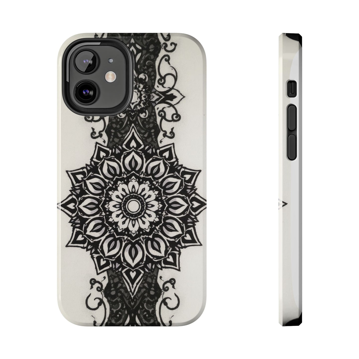 Stylish Tough Phone Cases with Dark Mandala Design - Durable and Unique Protection - for iPhone