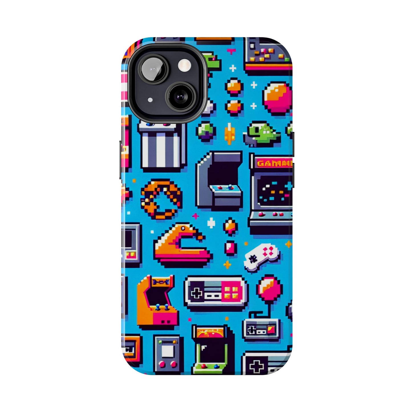 Retro Gaming Tough Phone Case - Pixel Art Design for Gamers - for iPhone