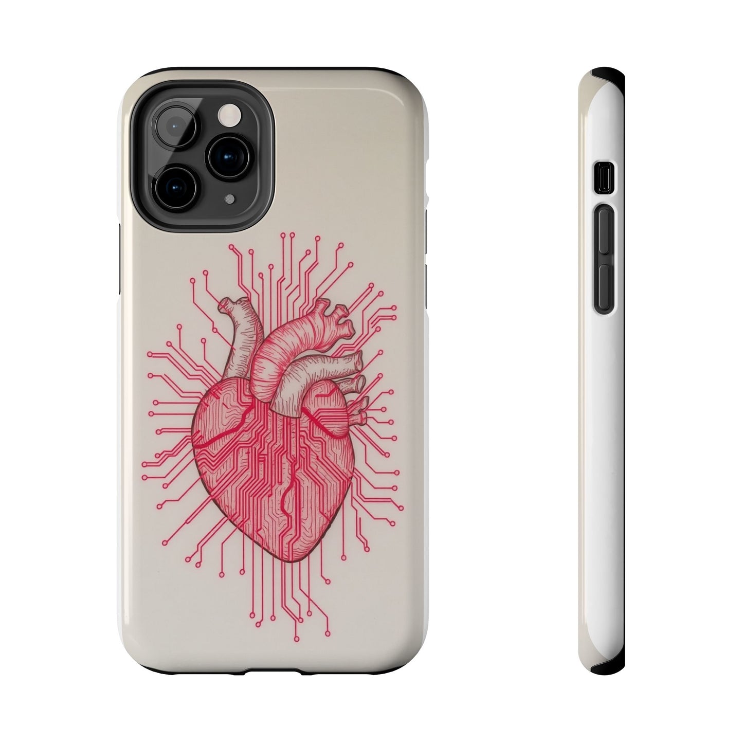 Heart Circuit Tough Phone Case – Unique Tech-Inspired Design for Tech Lovers