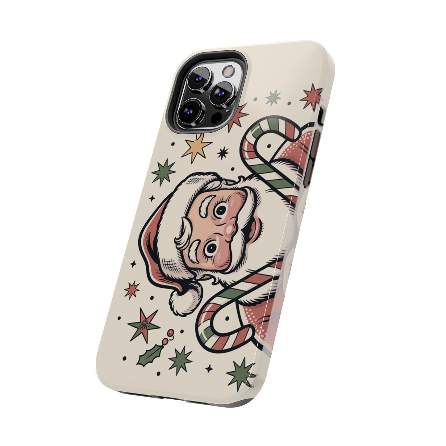 Retro Santa Tough Phone Case - Festive Holiday Design