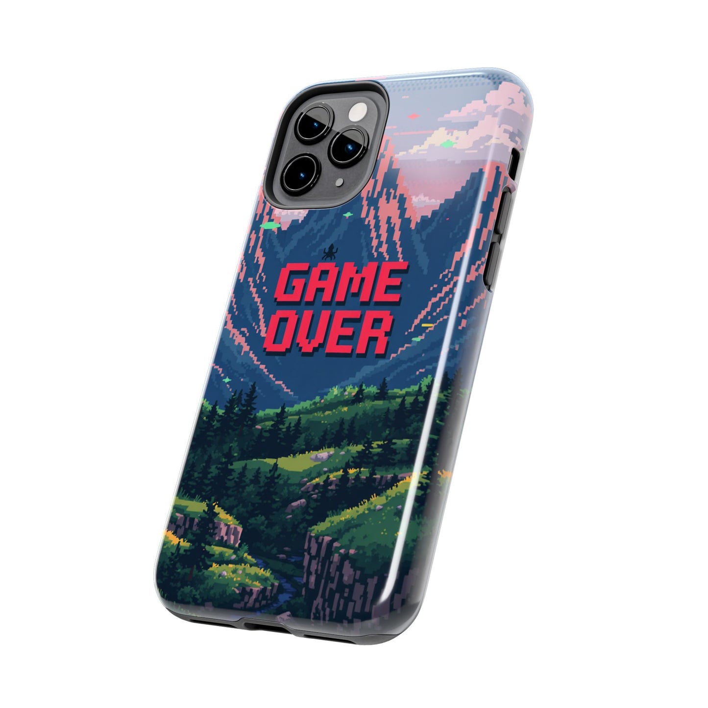 Pixel Art Tough Phone Case - 'Game Over' Design for Gamers