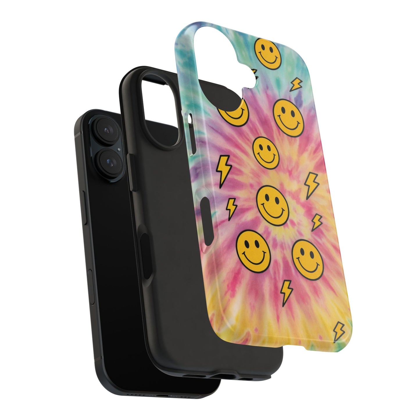 Colorful Smiley Lightning Tough Phone Case - Fun & Durable