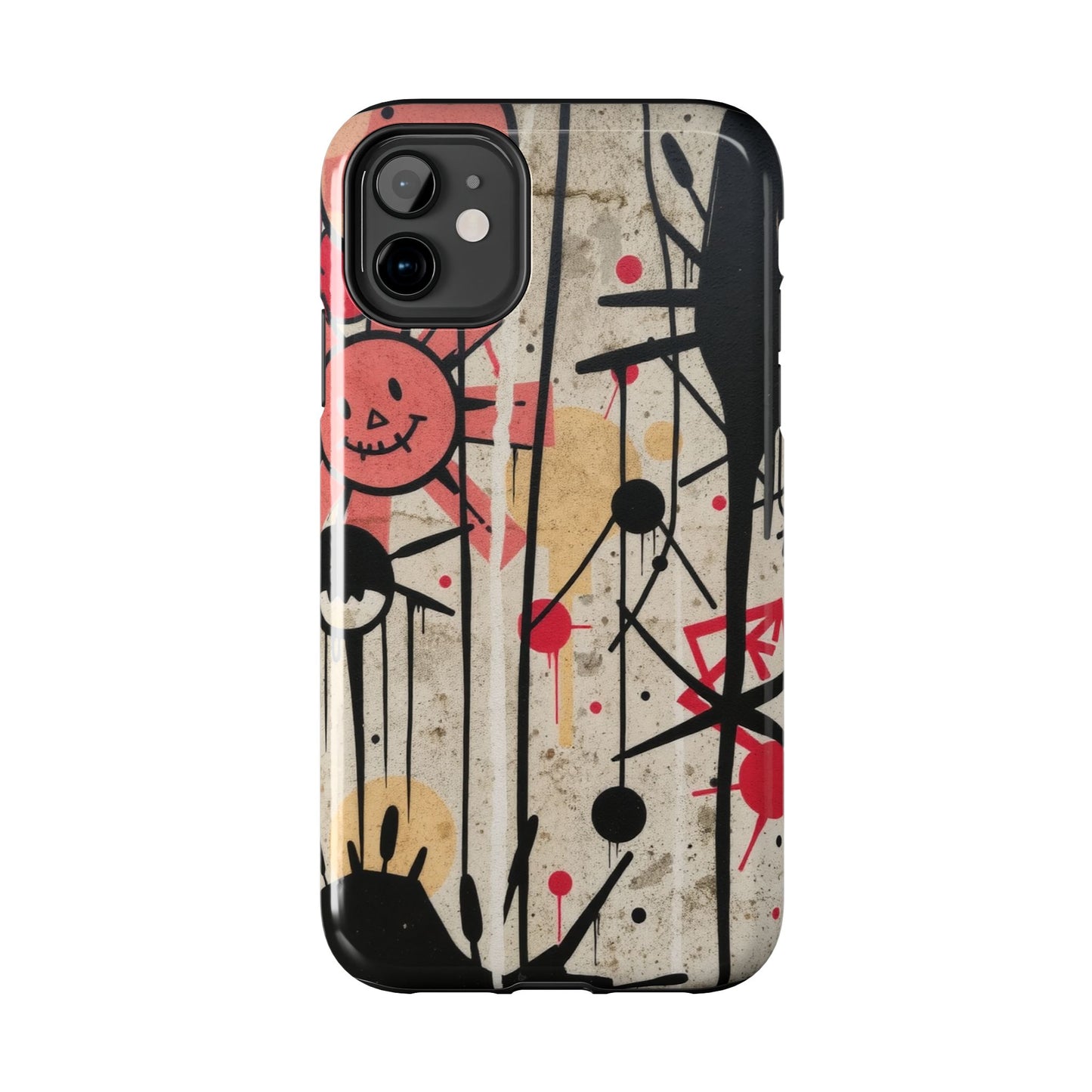 Artistic Tough Phone Case - Abstract Fun Grafitti Design for Protective Style - for iPhone