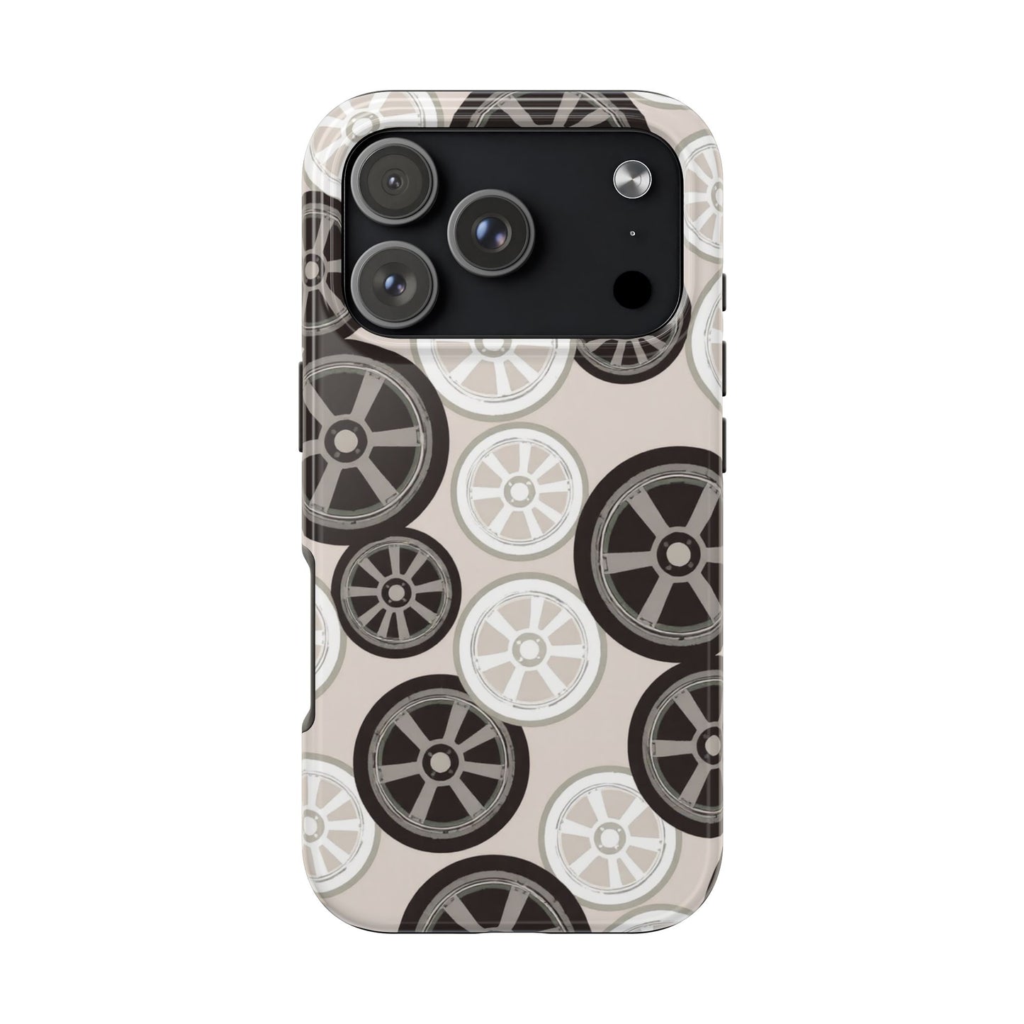 Racing Wheel Design Tough Phone Case – Durable Protection for Automotive Enthusiasts