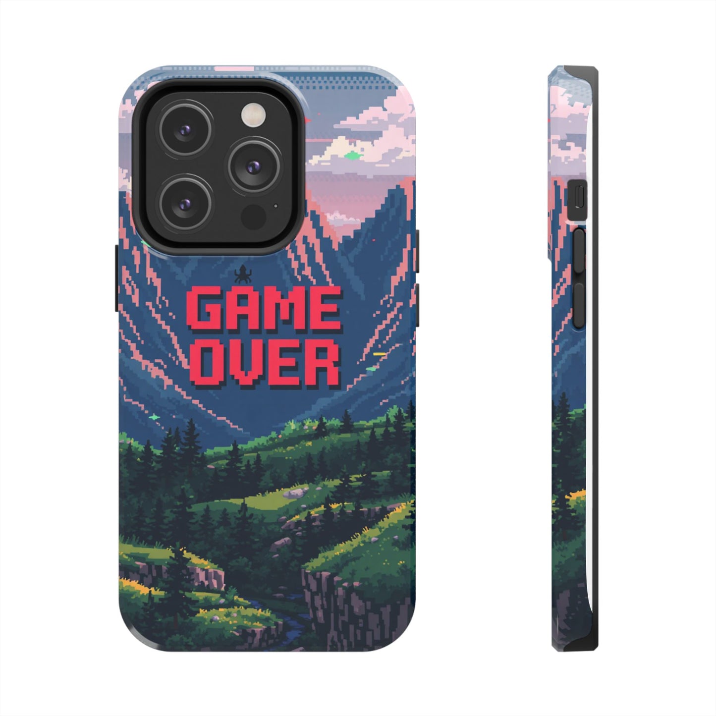 Pixel Art Tough Phone Case - 'Game Over' Design for Gamers