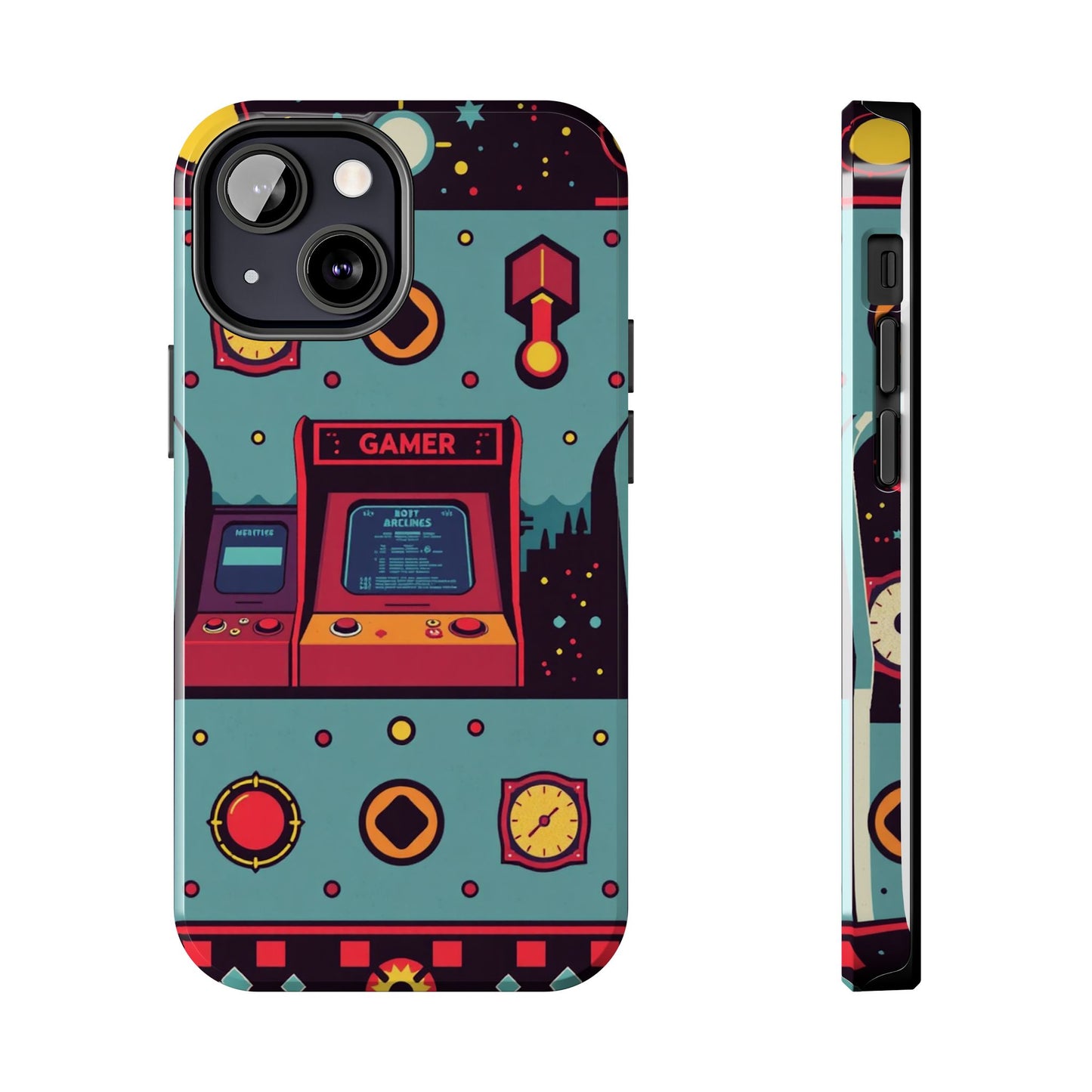 Retro Gamer Tough Phone Case - Vibrant Arcade Design for Gaming Enthusiasts - for iPhone