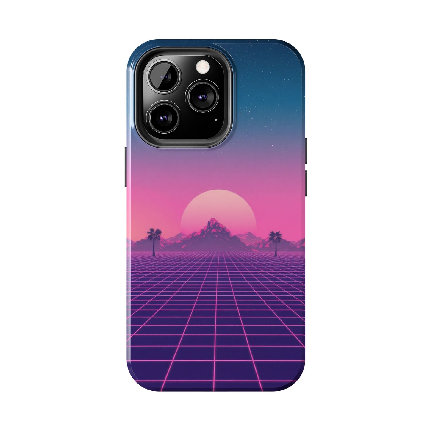 Retro Aesthetic Tough Phone Case - Vibrant Sunset Design