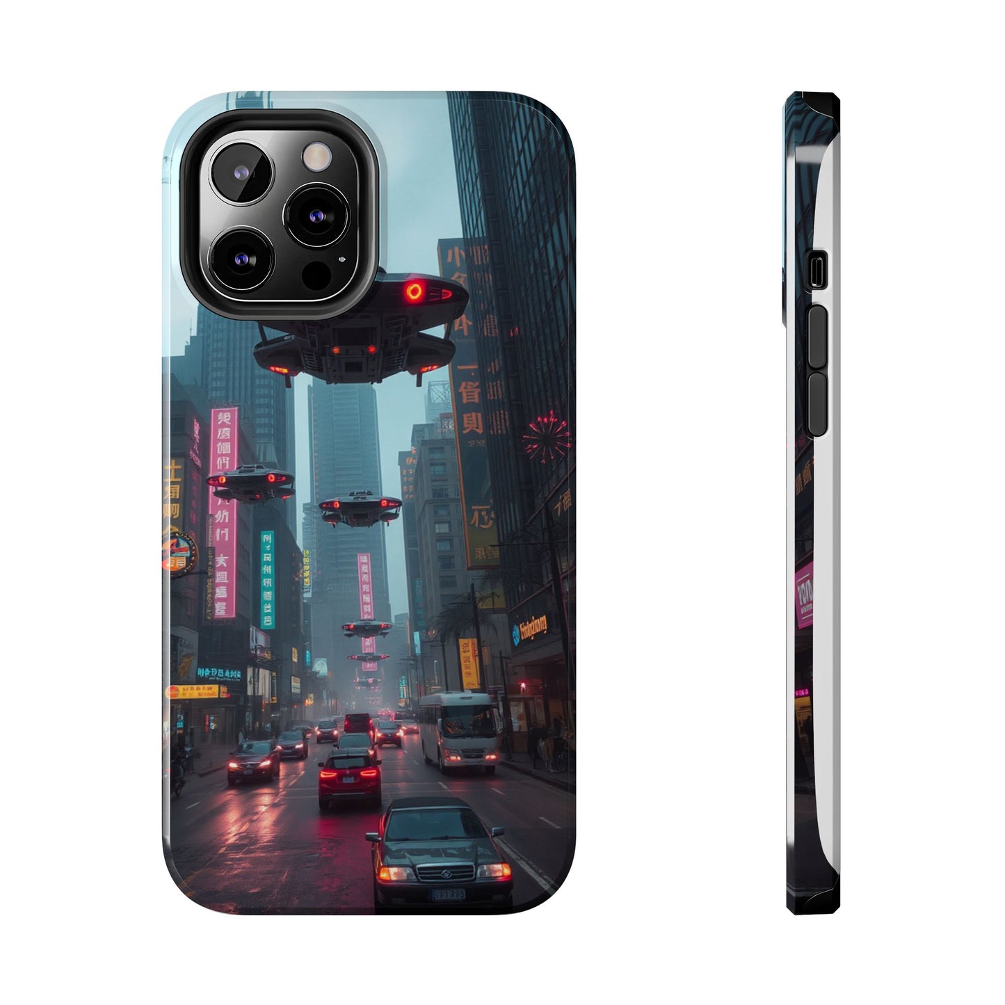 Futuristic City Tough Phone Case - Sci-Fi Design for Urban Explorers