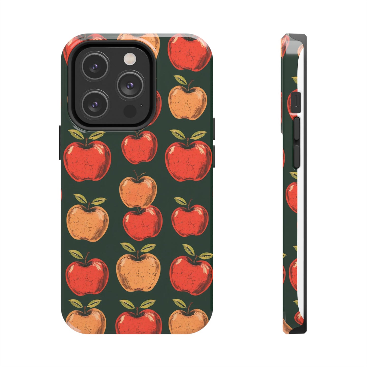 Apple Retro Pattern Tough Phone Case - Durable, Stylish, and Protective for Everyday Use - for iPhone