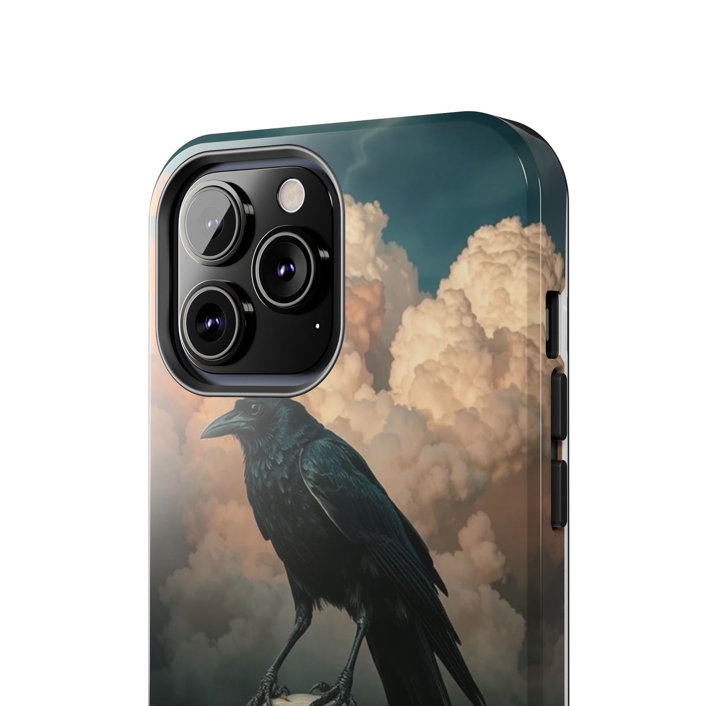 Gothic Raven Skull Tough Phone Case - Unique Protective Cover for Halloween Lovers