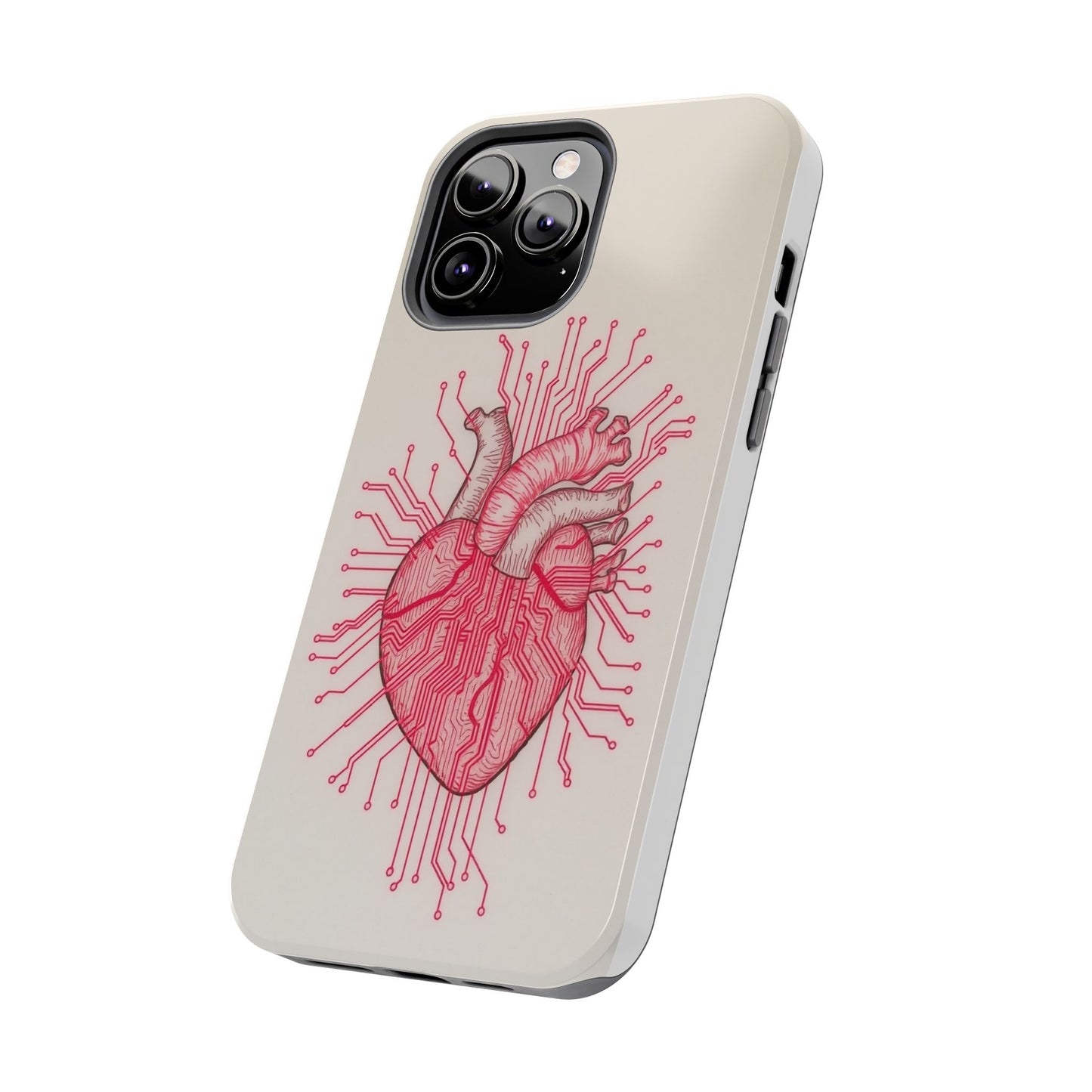 Heart Circuit Tough Phone Case – Unique Tech-Inspired Design for Tech Lovers