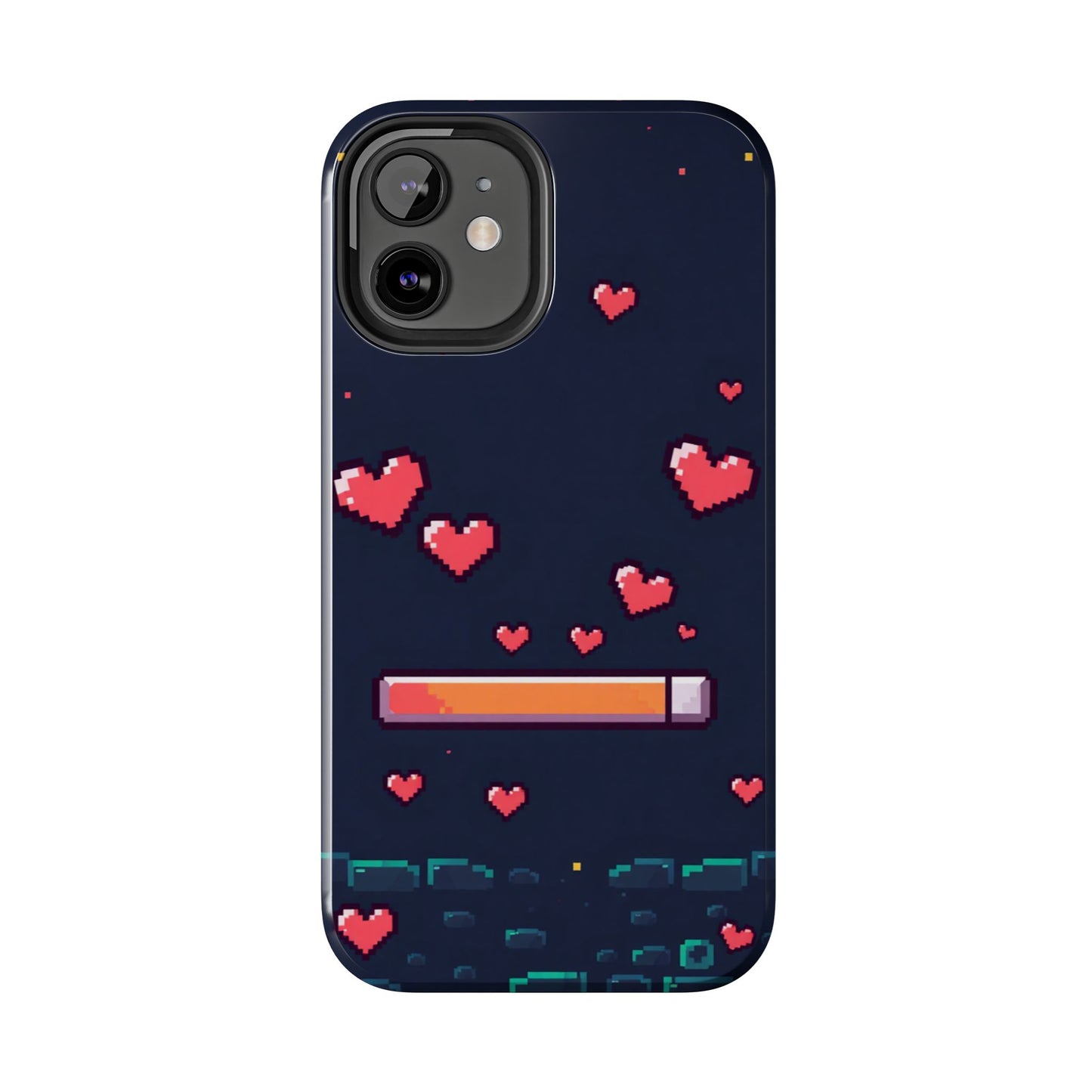 Pixel Heart Tough Phone Case - Retro Gamer Style for Valentine's Day