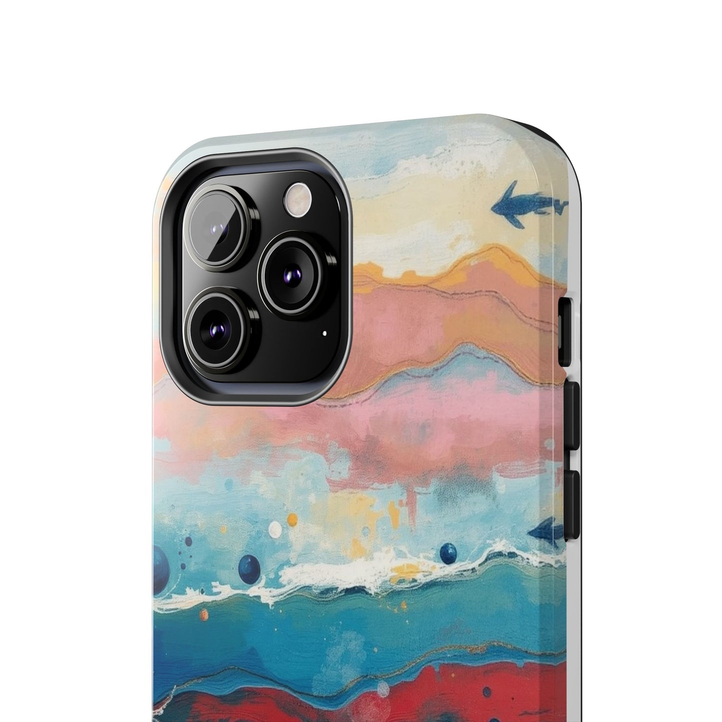 Artistic Tough Phone Case - Vibrant Waves Design for Unique Style