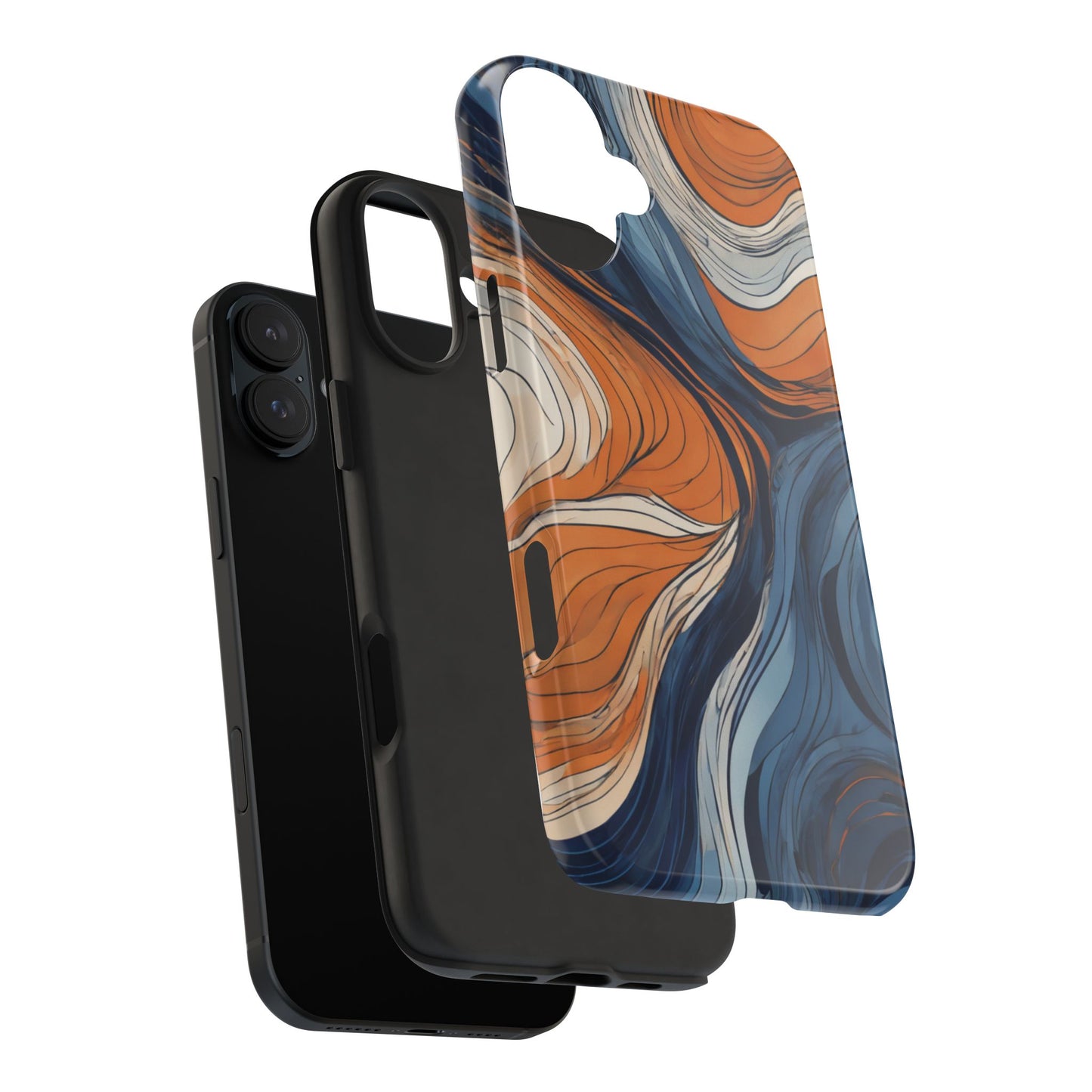 Artistic Tough Phone Case - Vibrant Abstract  Waves Design - for iPhone